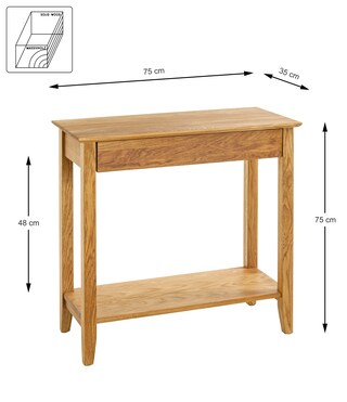 Konsole 75 cm Eiche massiv
