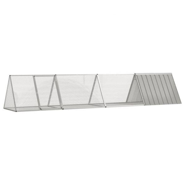 Gaiola Coelhos 403,5x80,5x71 cm Aço Galvanizado Cinzento - 3106450