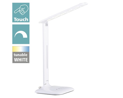 LED-kantoorlamp, dimbaar, 2,9W, 280 lm, 3000/6500 KH, 55 cm, Caupo wit