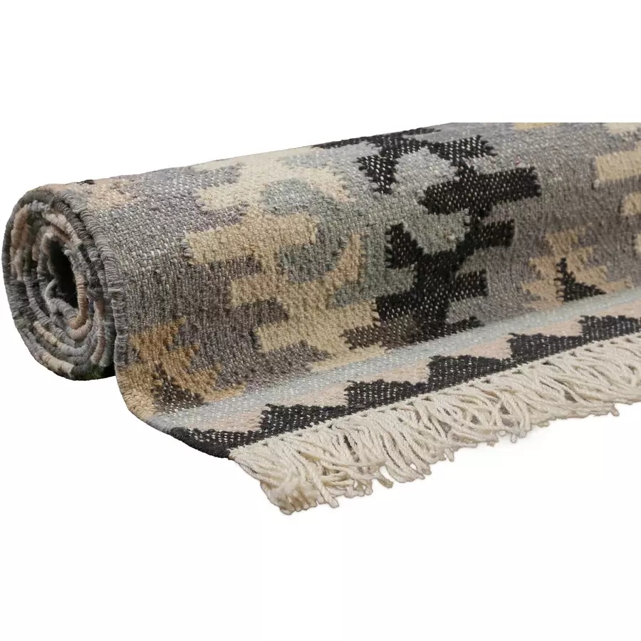 Green Looop Handweb-Teppich Balou grau