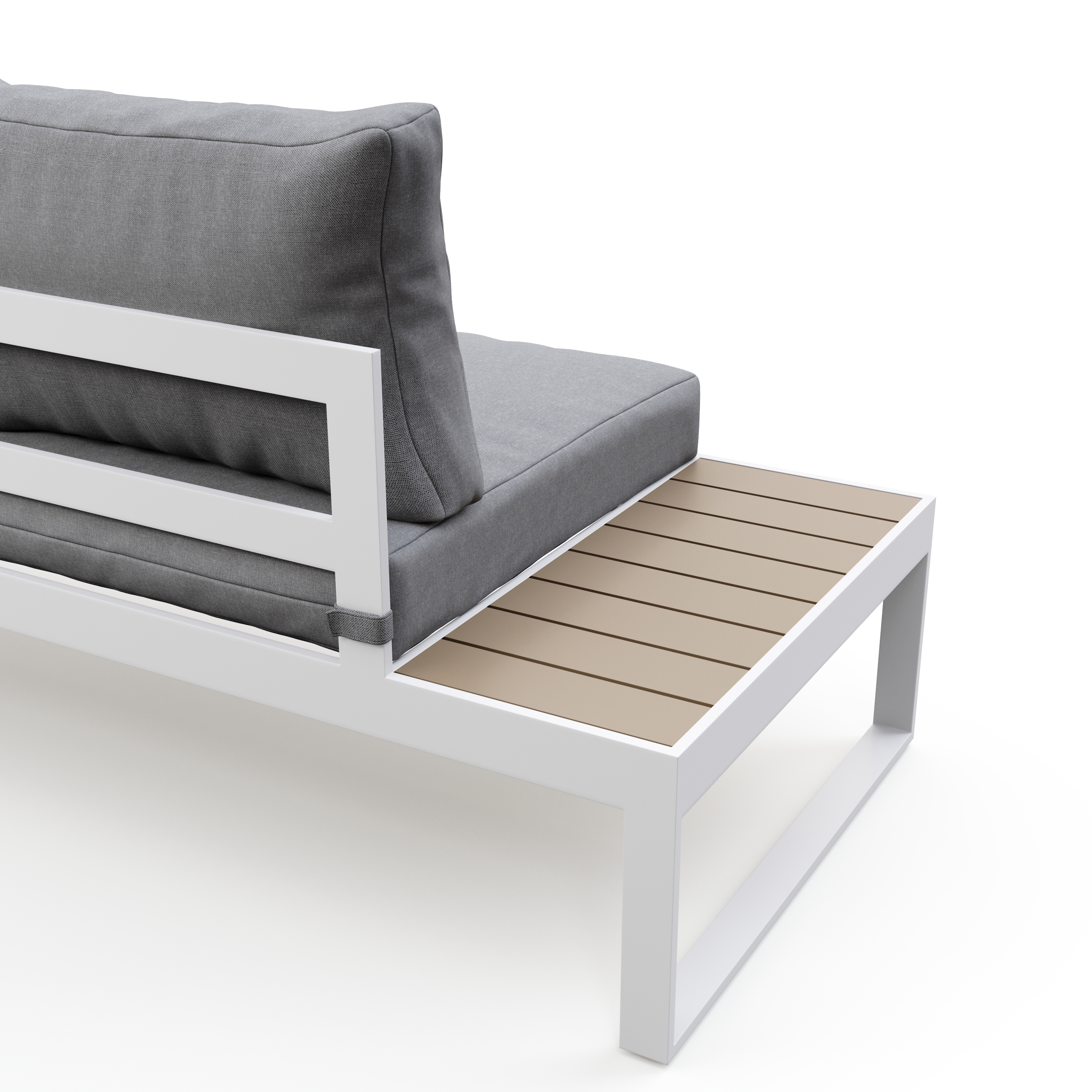 Lounge CAMILA hellgrau/weiss/braun