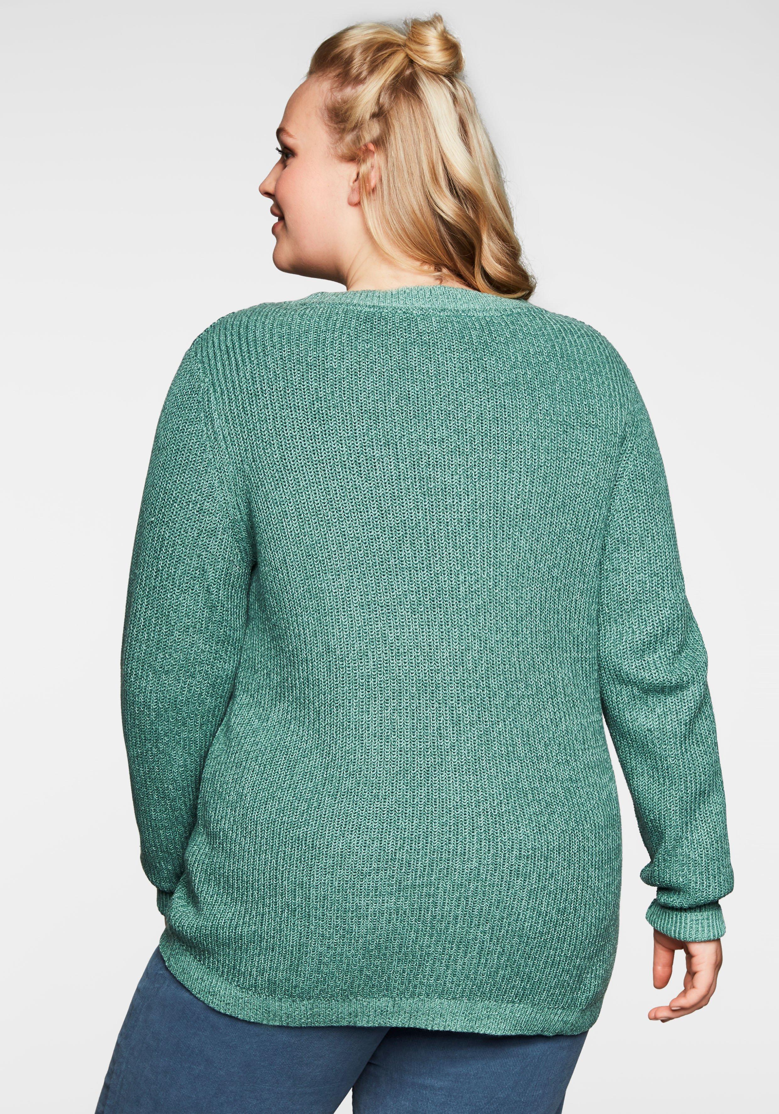 Strickjacke in Melange-Optik, mit Knopfleiste
