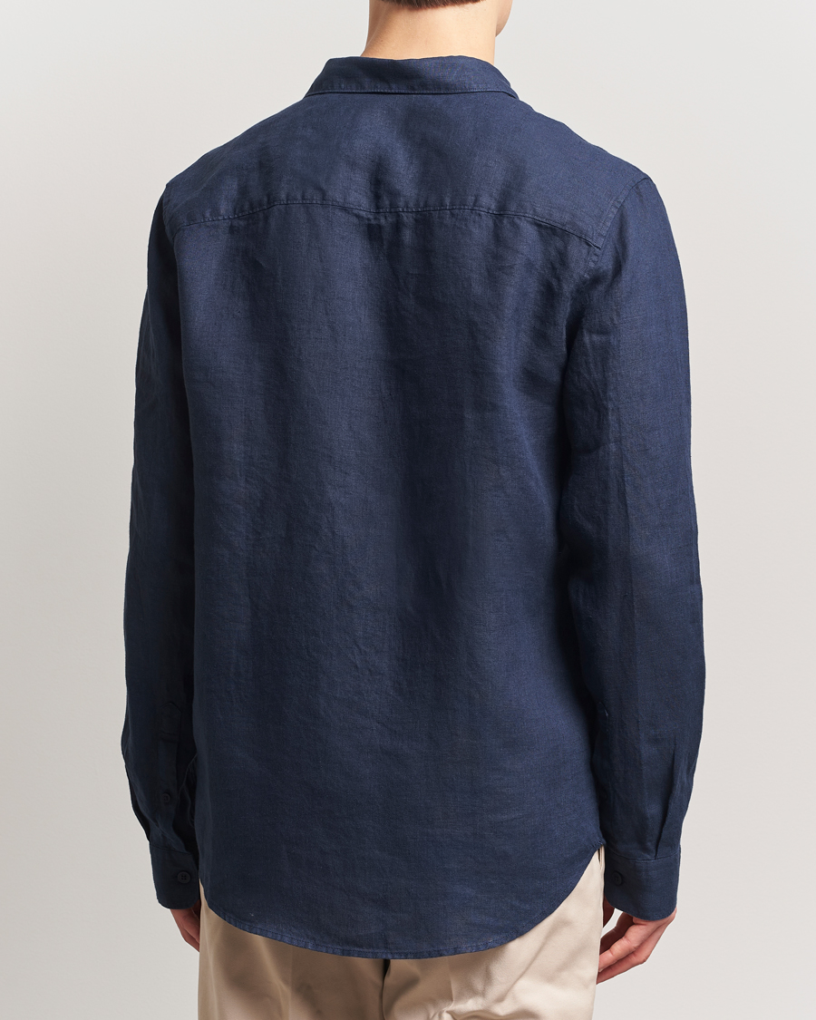 NN07 Enzo Linen Shirt Navy Blue