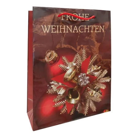 Idena Geschenktasche Weihnachten 25 x 35 cm, 1 Stück, 5-fach sortiert