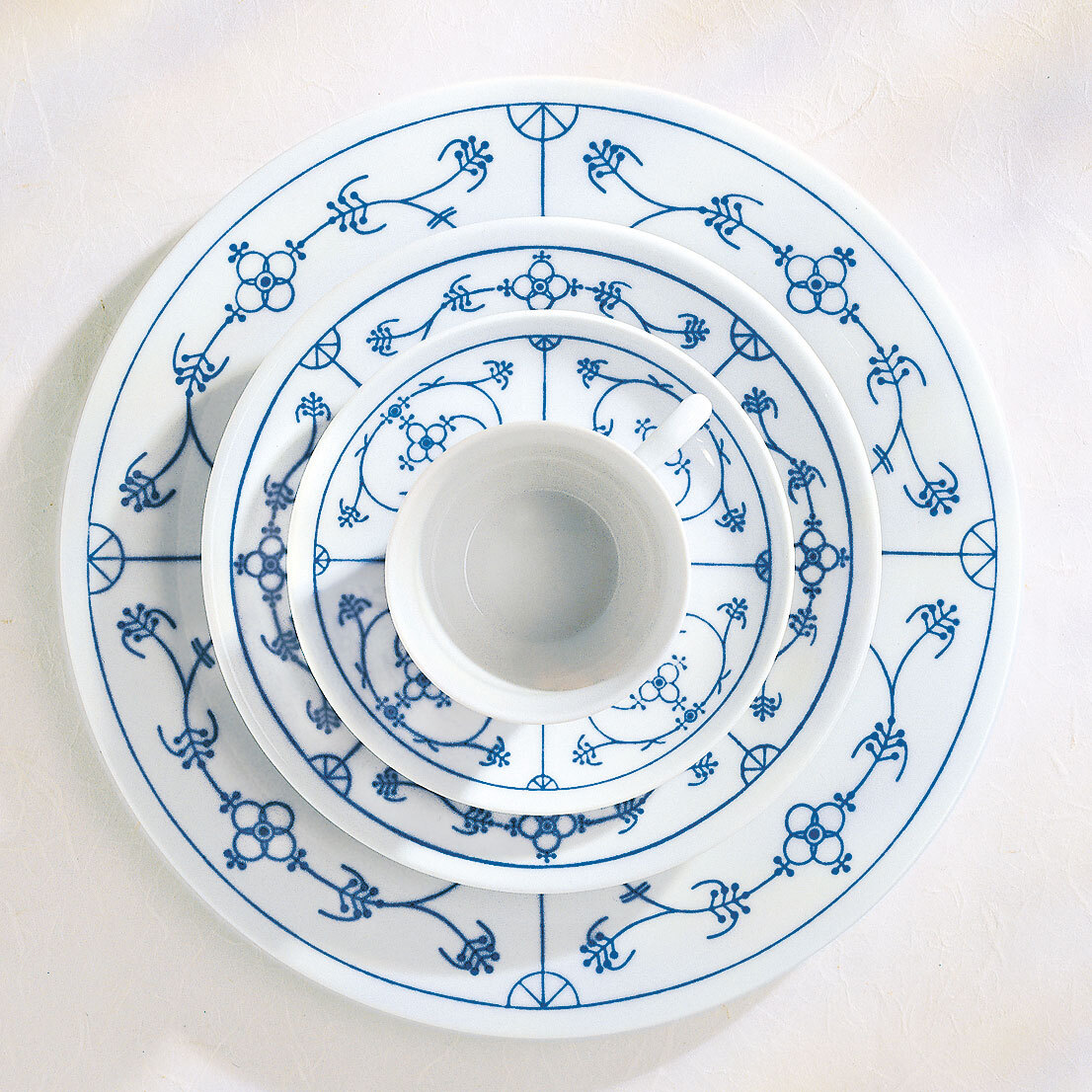 KAHLA Untertasse TRADITION Blau Saks 6er Set weiß/blau