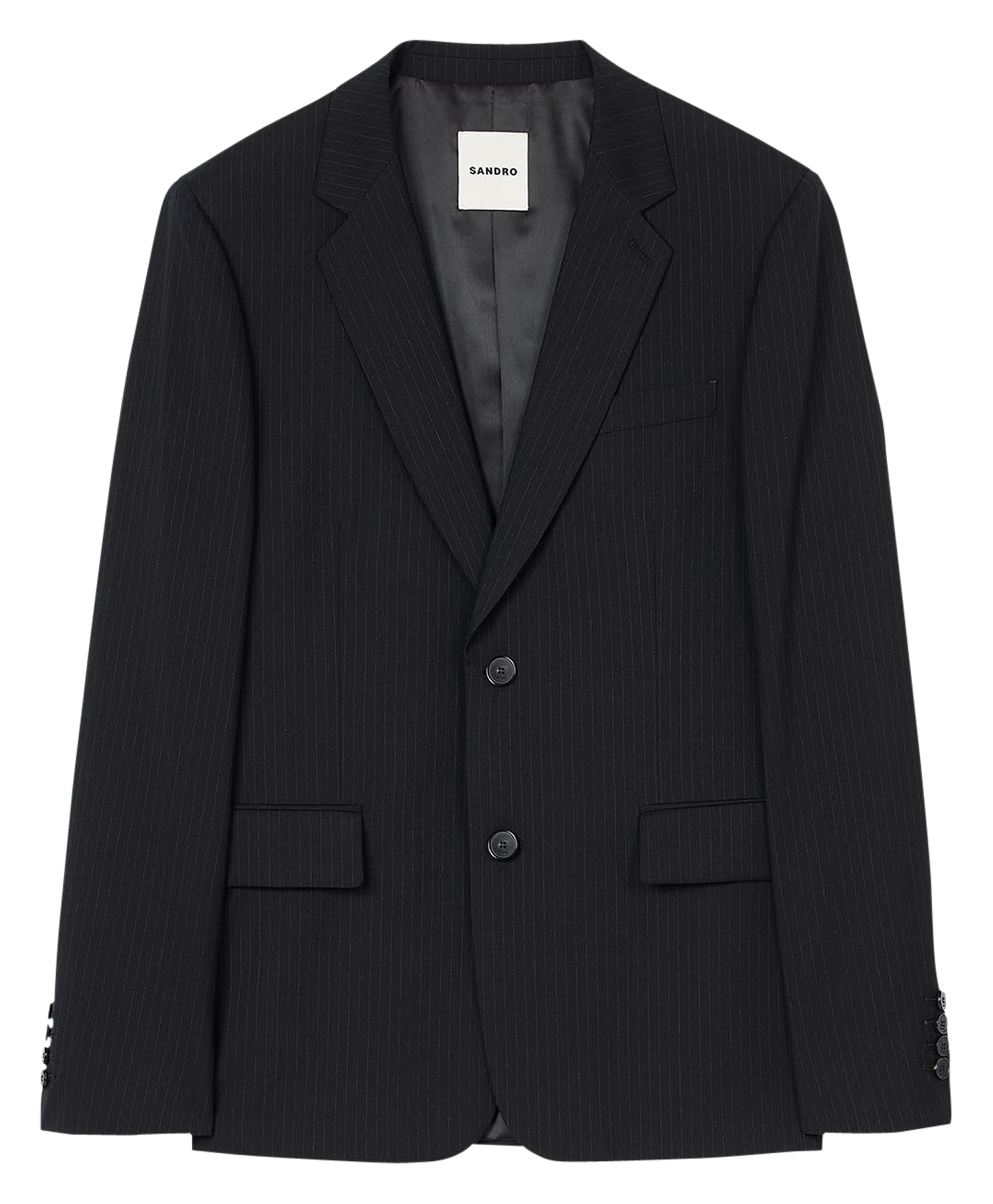 Veste de costume ajustée en laine | Noir