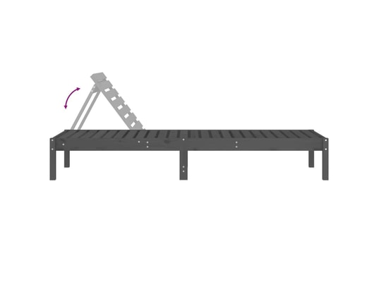 VIDAXL - Bain de soleil Chaises longues 2 pcs gris 199,5x60x74 cm bois massif de pin