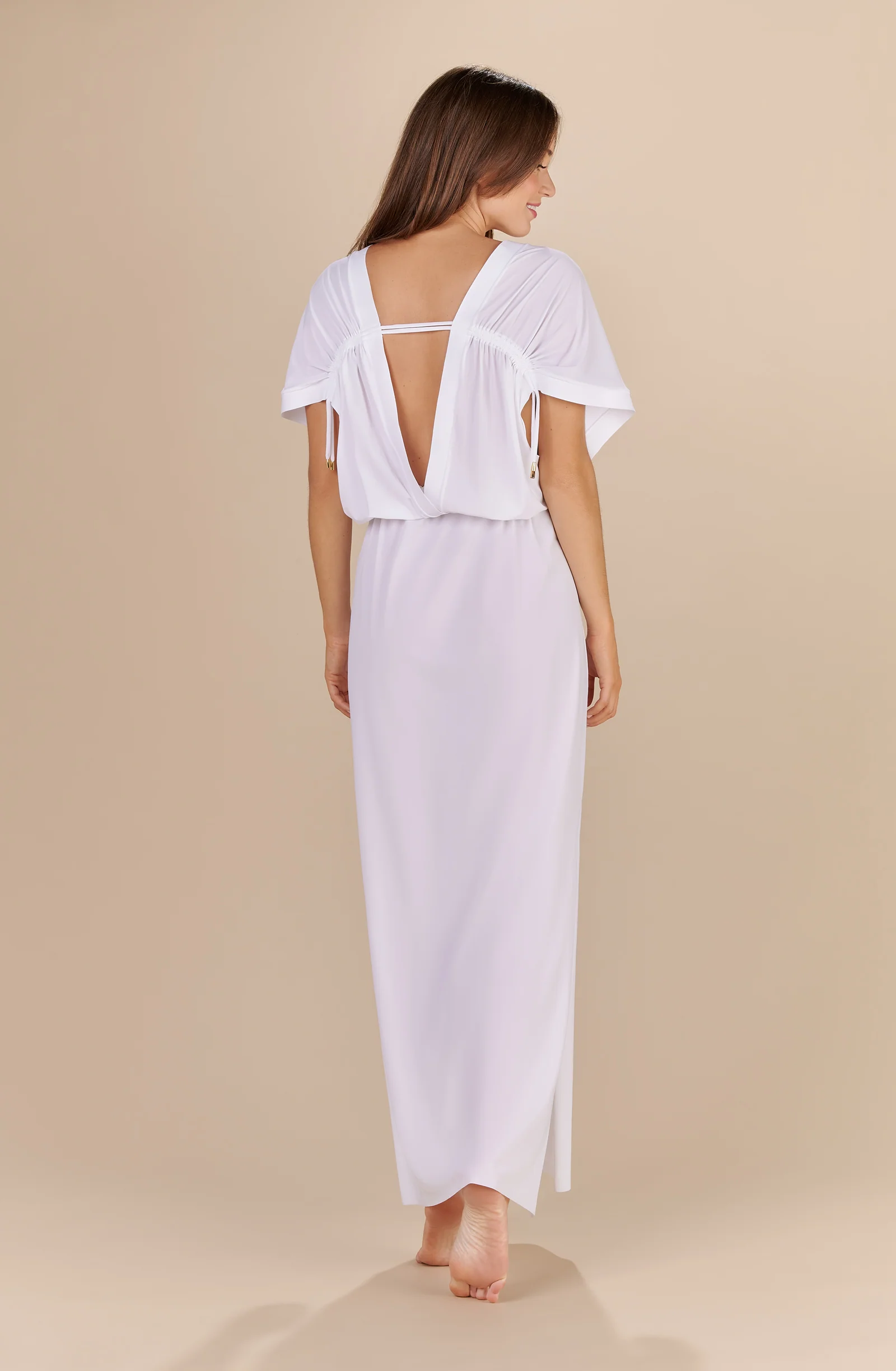 lyra Robe longue fendue sur les côtés blanc Blanc