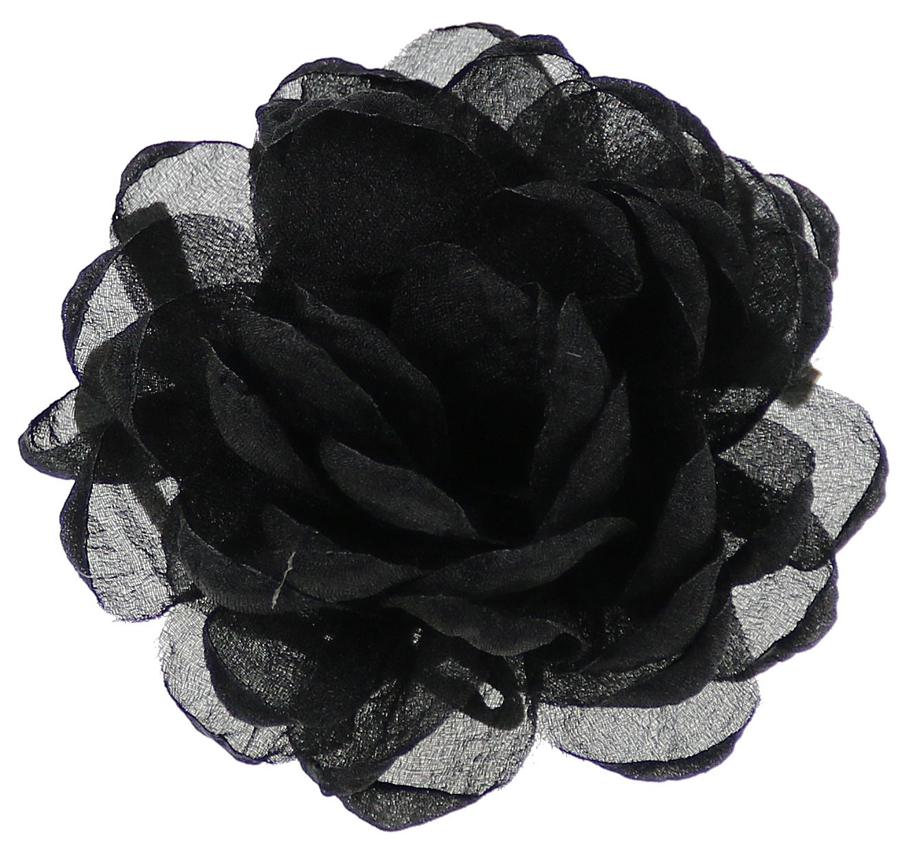MAGNHILDUR Brosje med blomst i organza og knytebånd