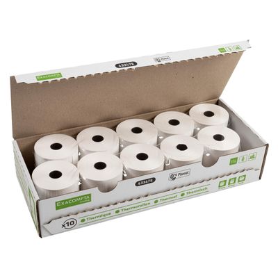 Exacompta - 10 Bobines Ticket de Caisse 57x60mm - 44m - Thermique 55g/m² Sans Phénol - Compatible CB & Imprimantes