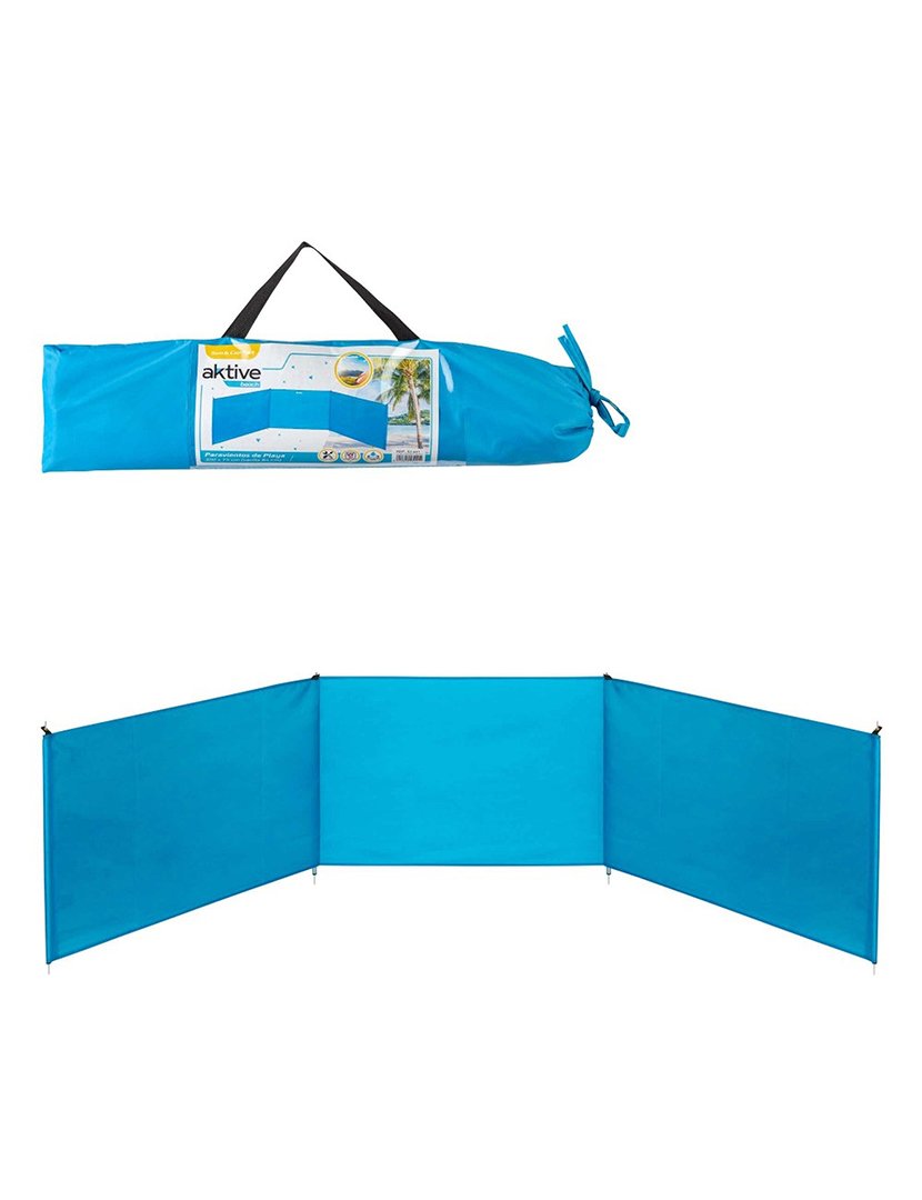 Foldable Beach Windbreak 300x85x2cm Blue