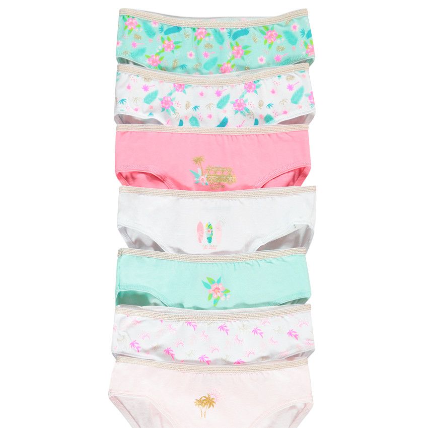 Lot de 7 culottes imprimées pour fille - Multicolore