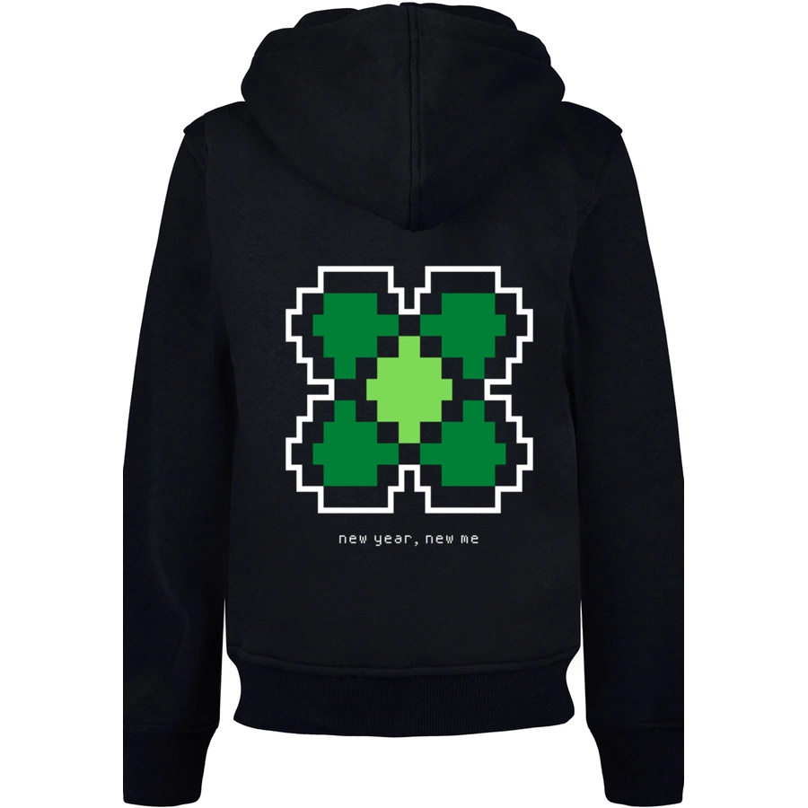 F4NT4STIC Hoodie Silvester Happy New Year Pixel Kleeblatt schwarz