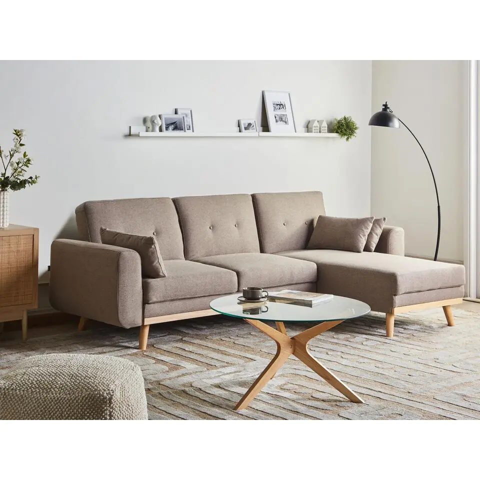 KAARINA - Hoekbank - Lichtbruin - Linkszijdig - Polyester