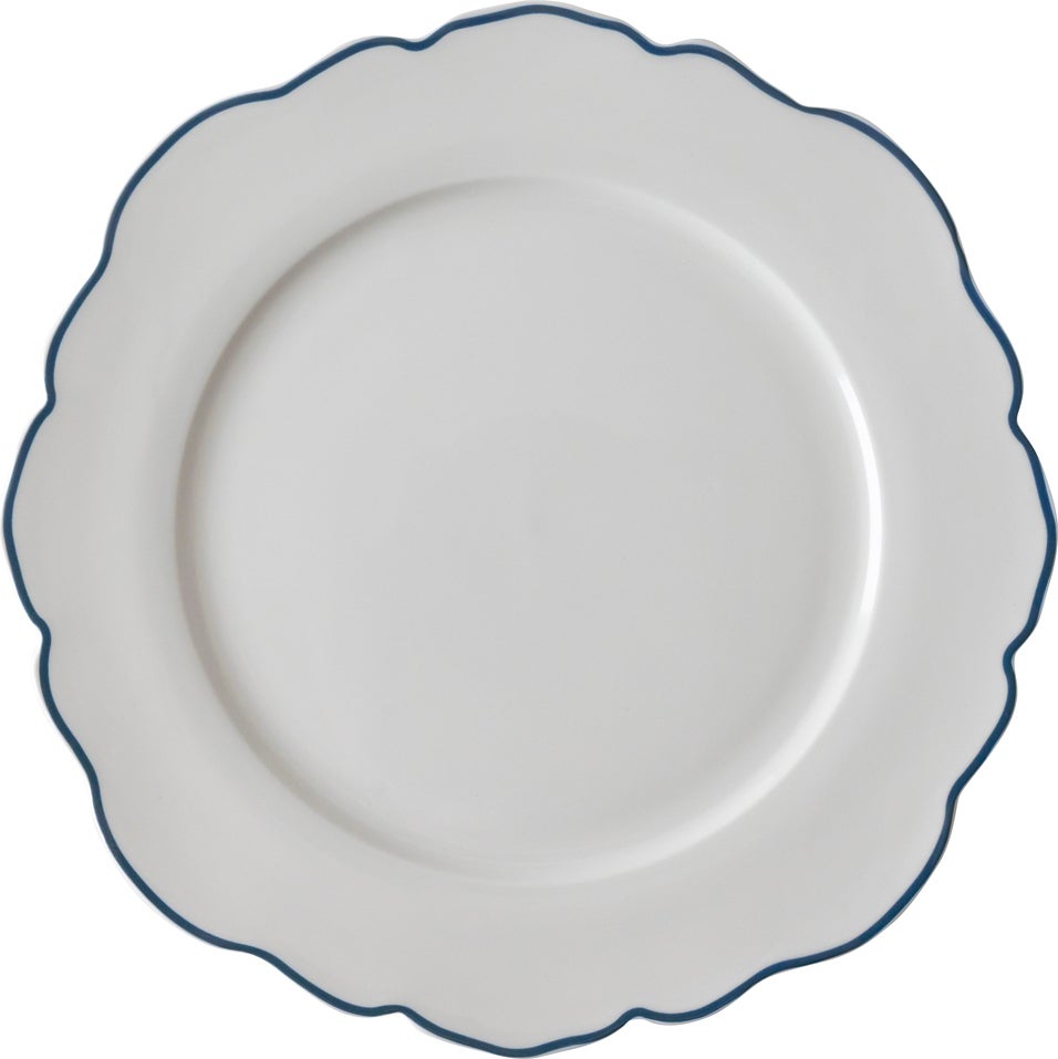 Laura Ashley dinerbord met geschulpte rand wit D 24,5 H 1,9 cm