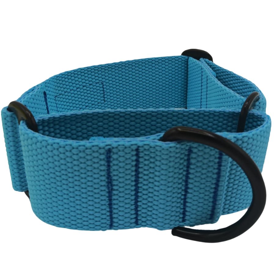EGV - Coleira Martingale. Coleira artesanal para galgo, fabricada na Espanha (Azul)