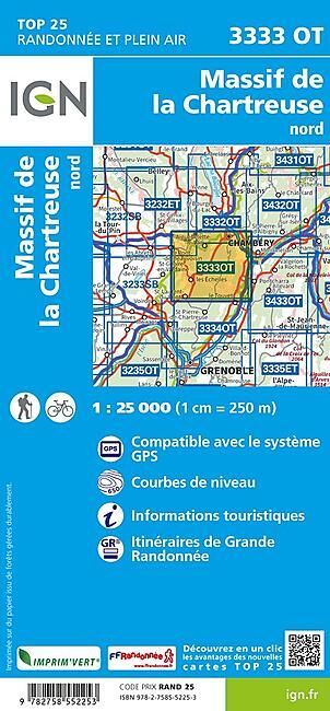 IGN - TOP25 3333OT MASSIF CHARTREUSE NORD 1 25 000