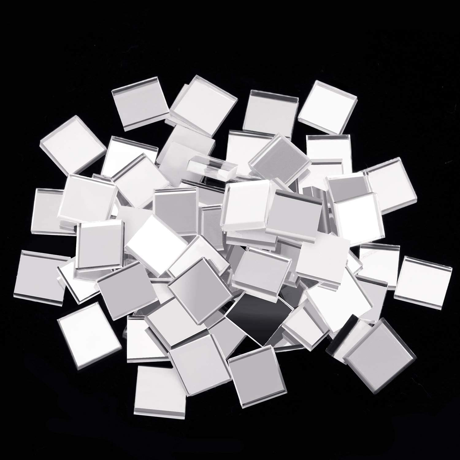 (1m/4cm) Deko Mosaik Spiegel Aufkleber DIY Party Sticker Disco Spiegelmatte - Silber