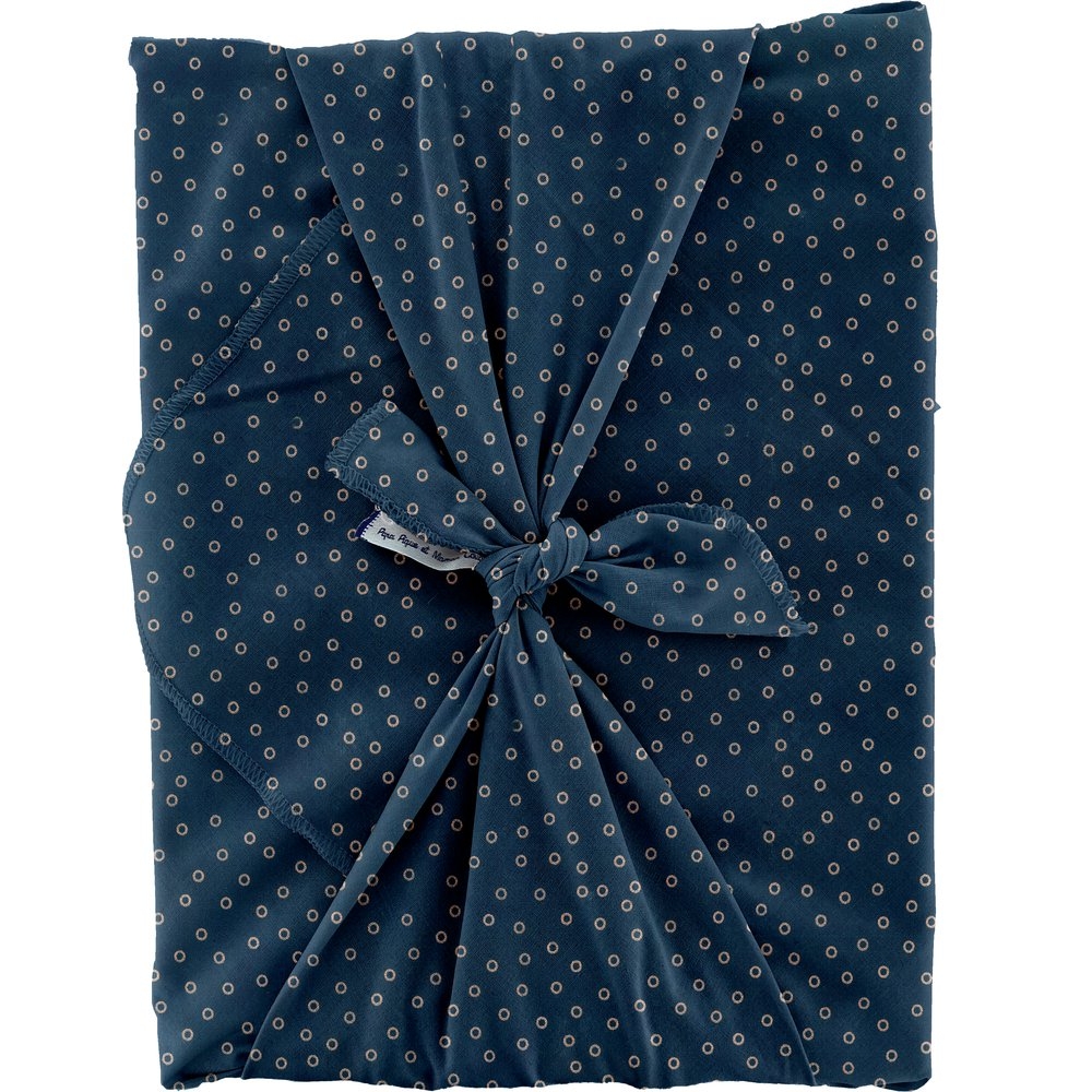 Furoshiki Grand 73 X 73 Cm Bulle Bronze Marine