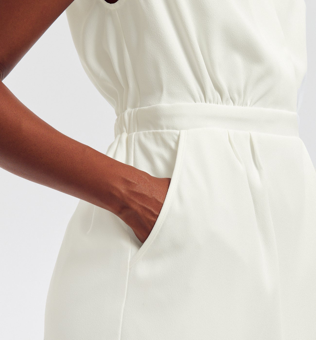 Robe courte sans manches - Blanc