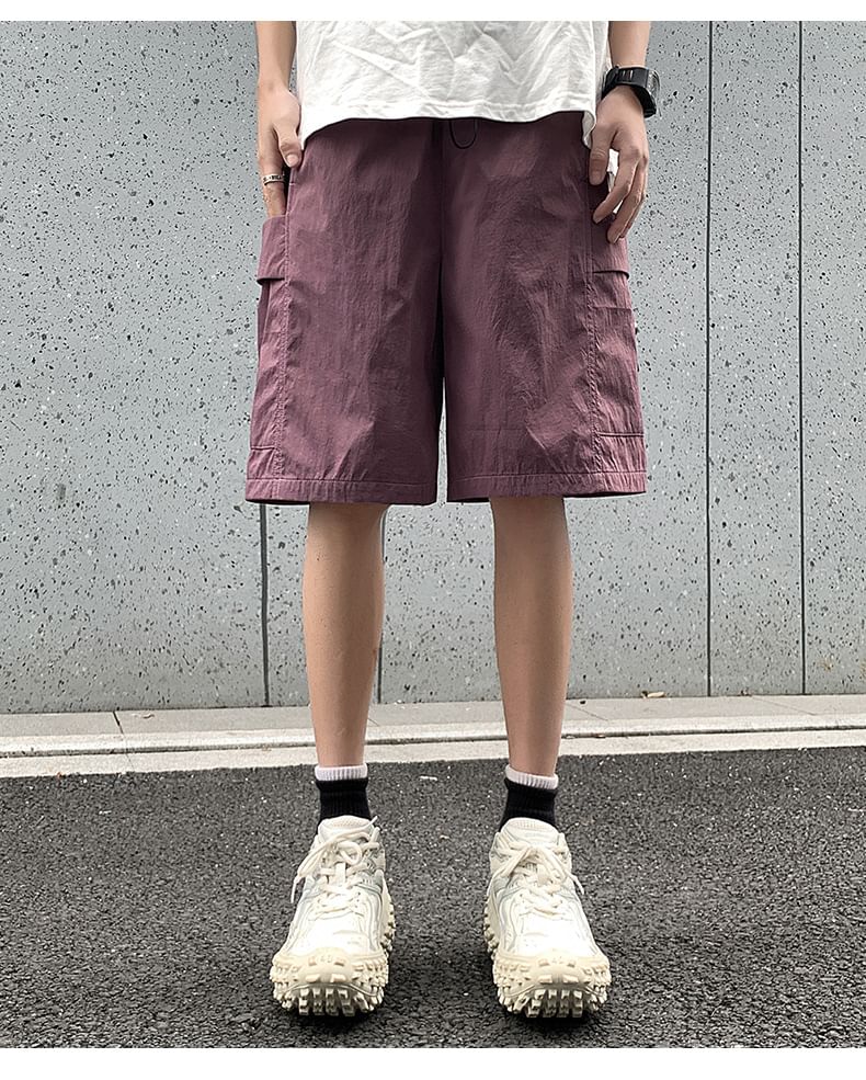 Savenne - Mid Rise Plain Cargo Shorts