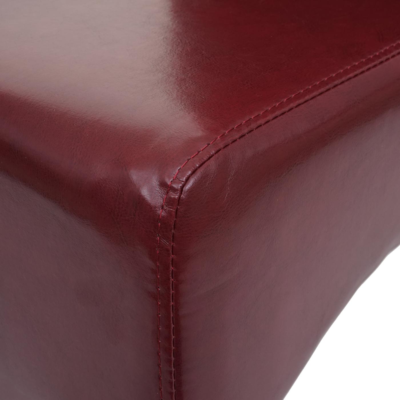 Esszimmerstuhl Crotone, Küchenstuhl Stuhl, Leder ~ rot, dunkle Beine