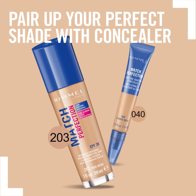 Rimmel London Match Perfection Foundation 203 True Beige Beige