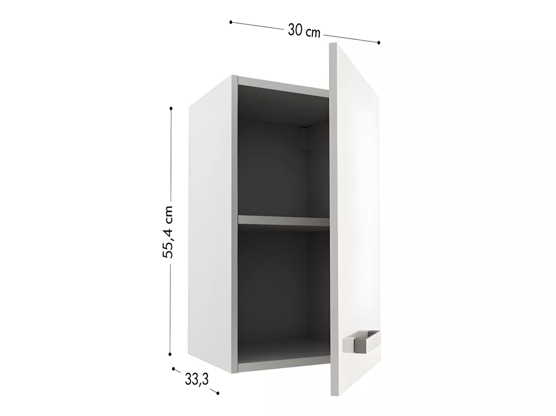 Cuisine complète d'angle réversible - Avec plan de travail 208 x 268 cm - Blanc brillant - TRATTORIA