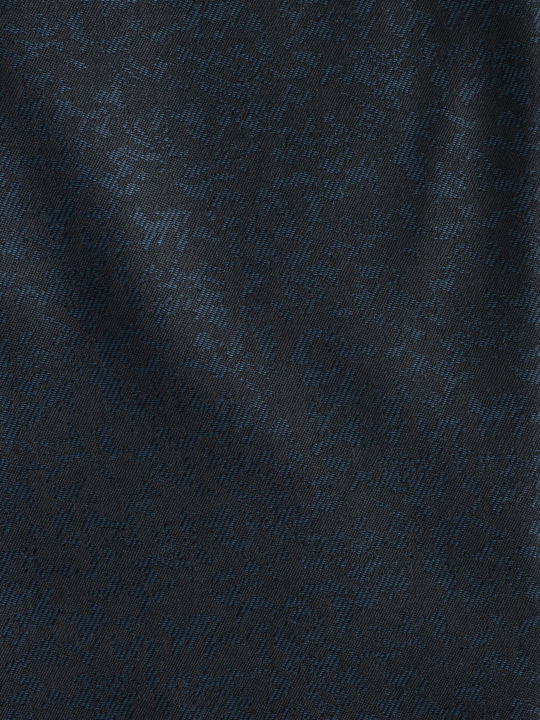 Donkerblauw - Slim Fit Jacquard Pattern Tuxedo Suit Jacket