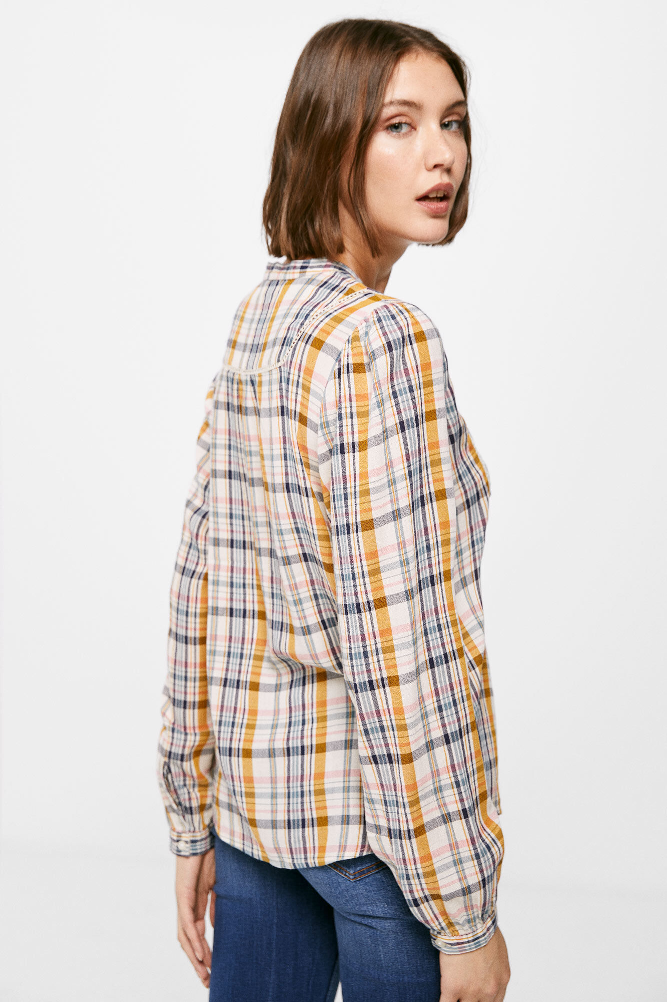 Blusa xadrez com botões