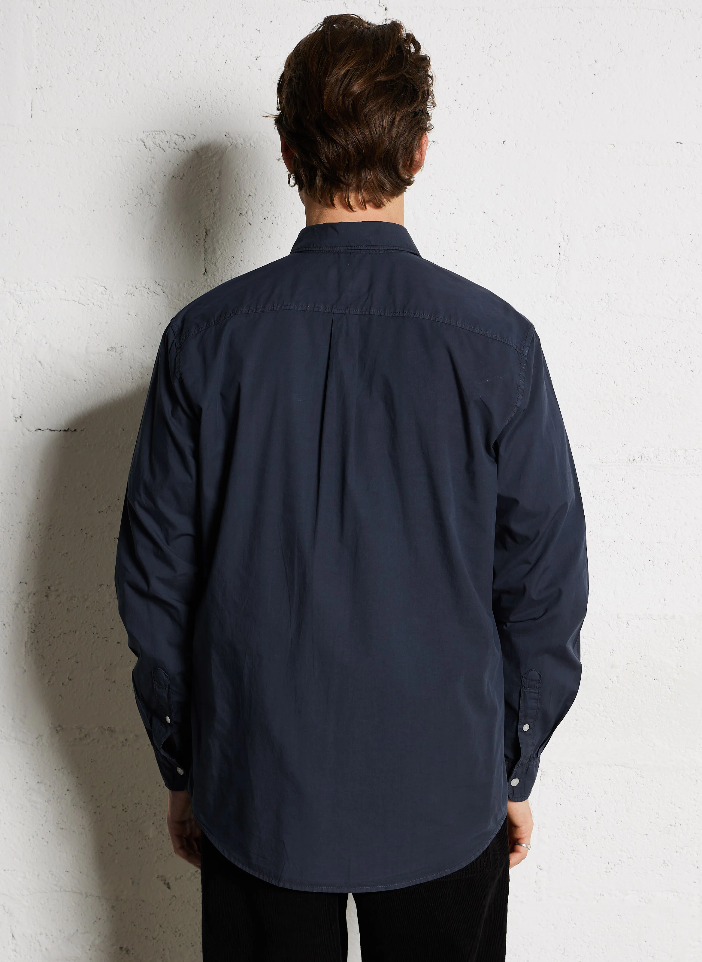 PRINCE - Chemise col classique droite en coton | Bleu