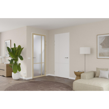 Arne & Bodil binnendeur ABE103 satijnglas - licht eiken houtlook afwerking
