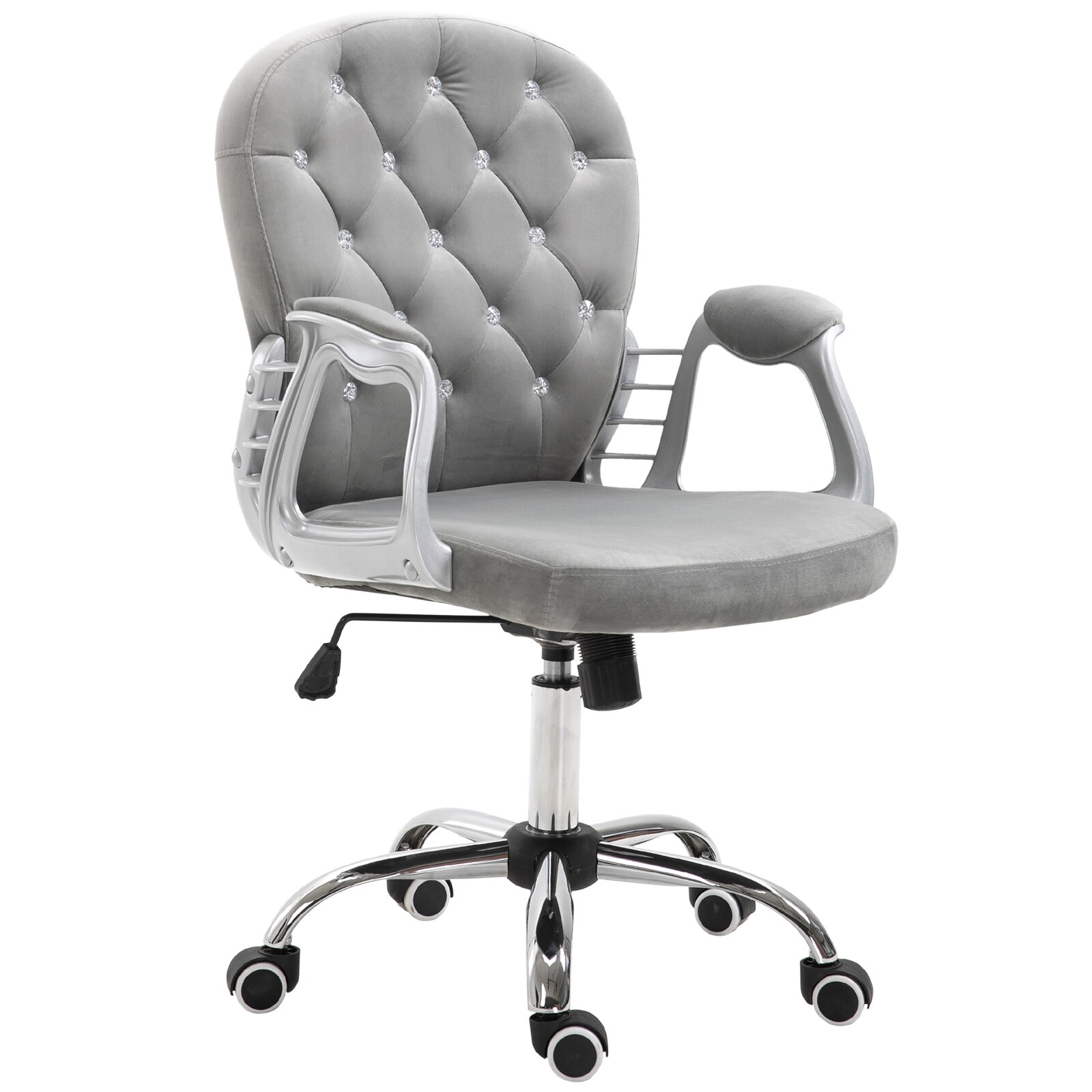 HOMCOM Drehstuhl im eleganten Design grau 60,5 x 59,5 x 95-105 cm (BxTxH)