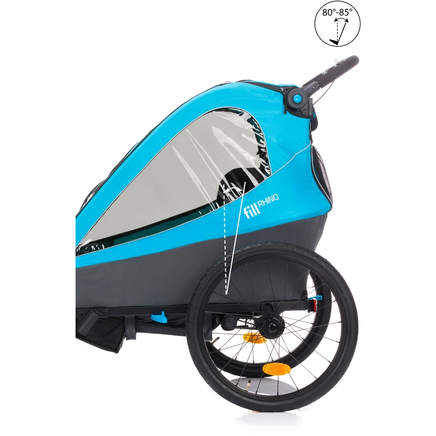 fill Fahrradanhänger Rhino Alu Blau Grau