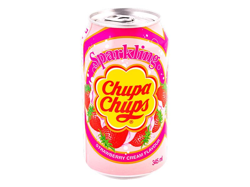 Chupa Chups Getränke Chupa Chups Strawberry Cream Dose 0.34 Kohlensäurehaltiges Erfrischungsgetränk mit Erdbeer-Sahne-Aroma