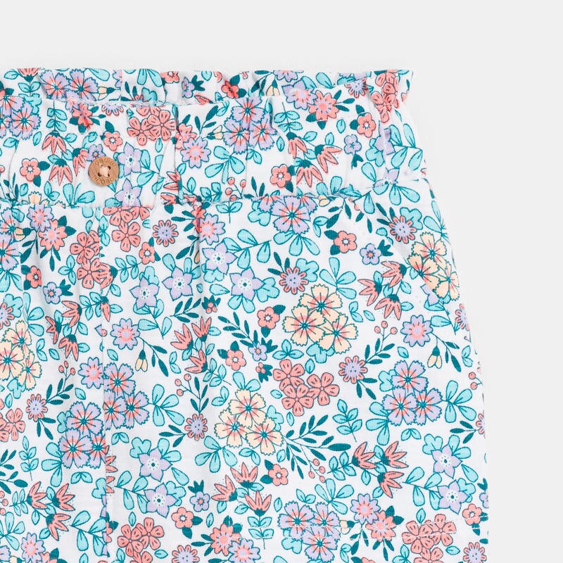 Short élastiqué imprimé bleu bébé fille Gris ou noir