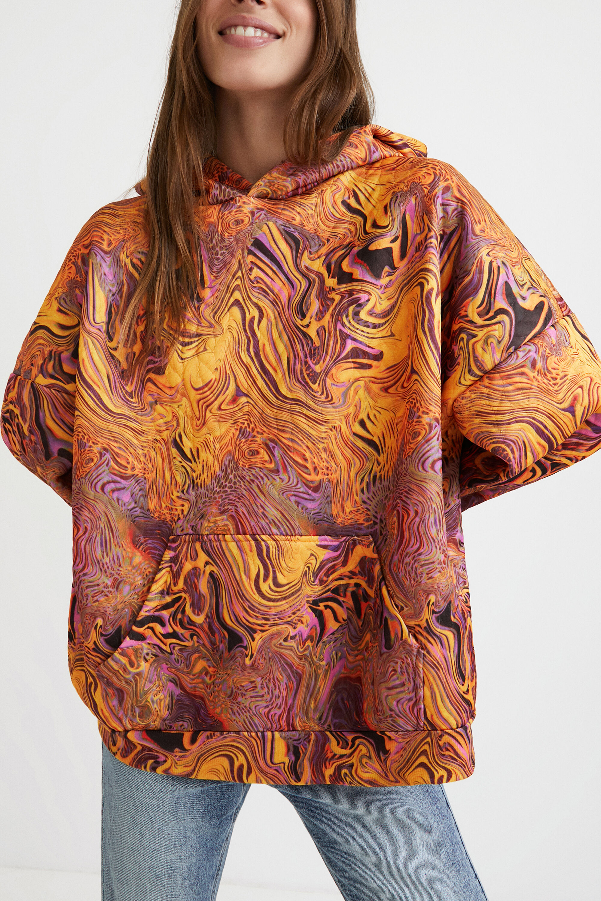 Sweat-shirt unisexe effet marbré