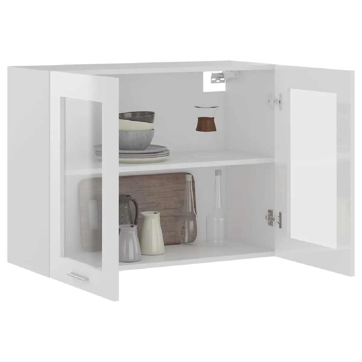 vidaXL Armoire suspendue blanc brillant