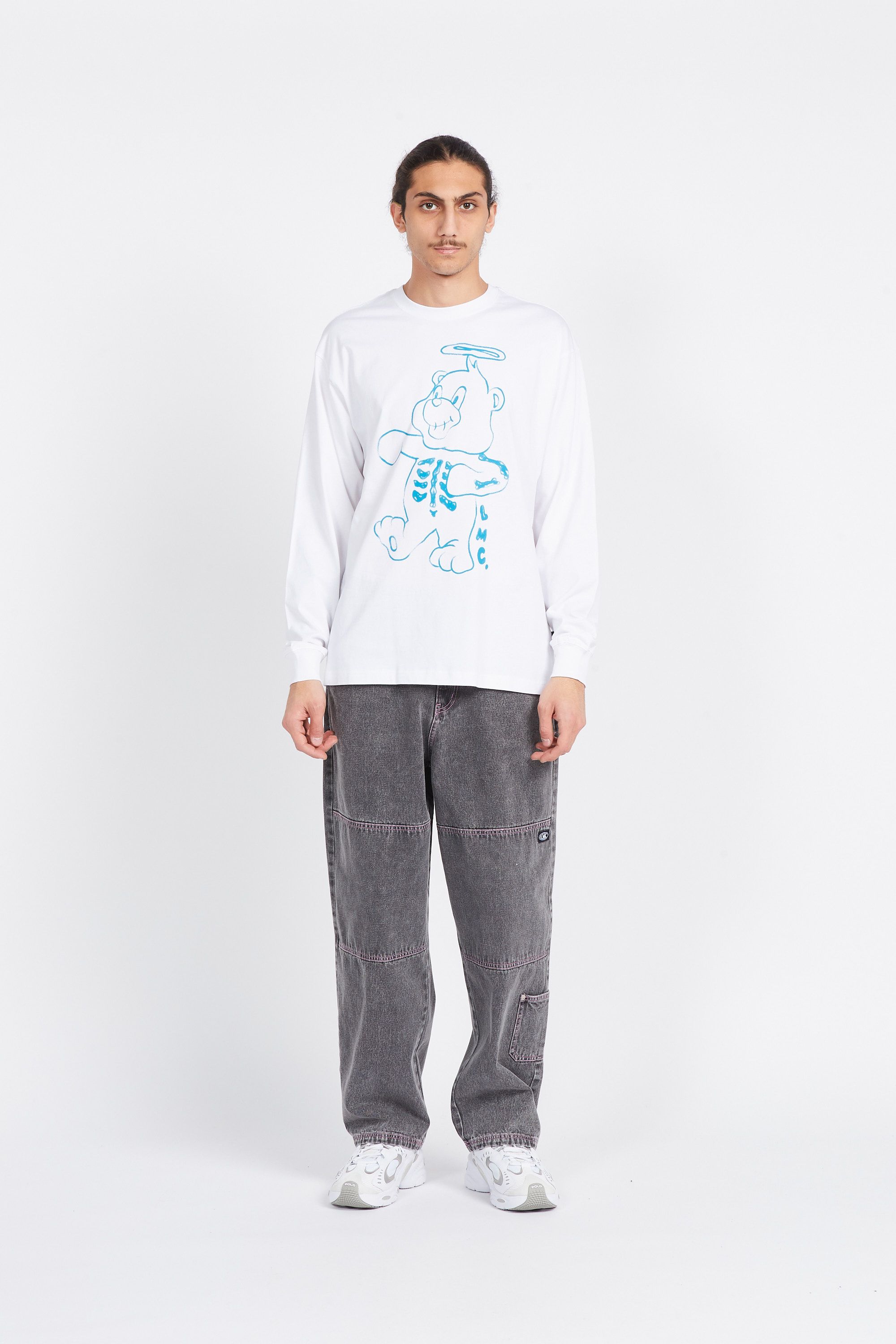 LOST MANAGEMENT CITIES T-shirt SCARY BEAR KIBG Blanc