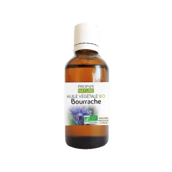 Óleo Vegetal de Borragem Orgânico para Aromaterapia e Fitoterapia da Propos' Nature 50ml