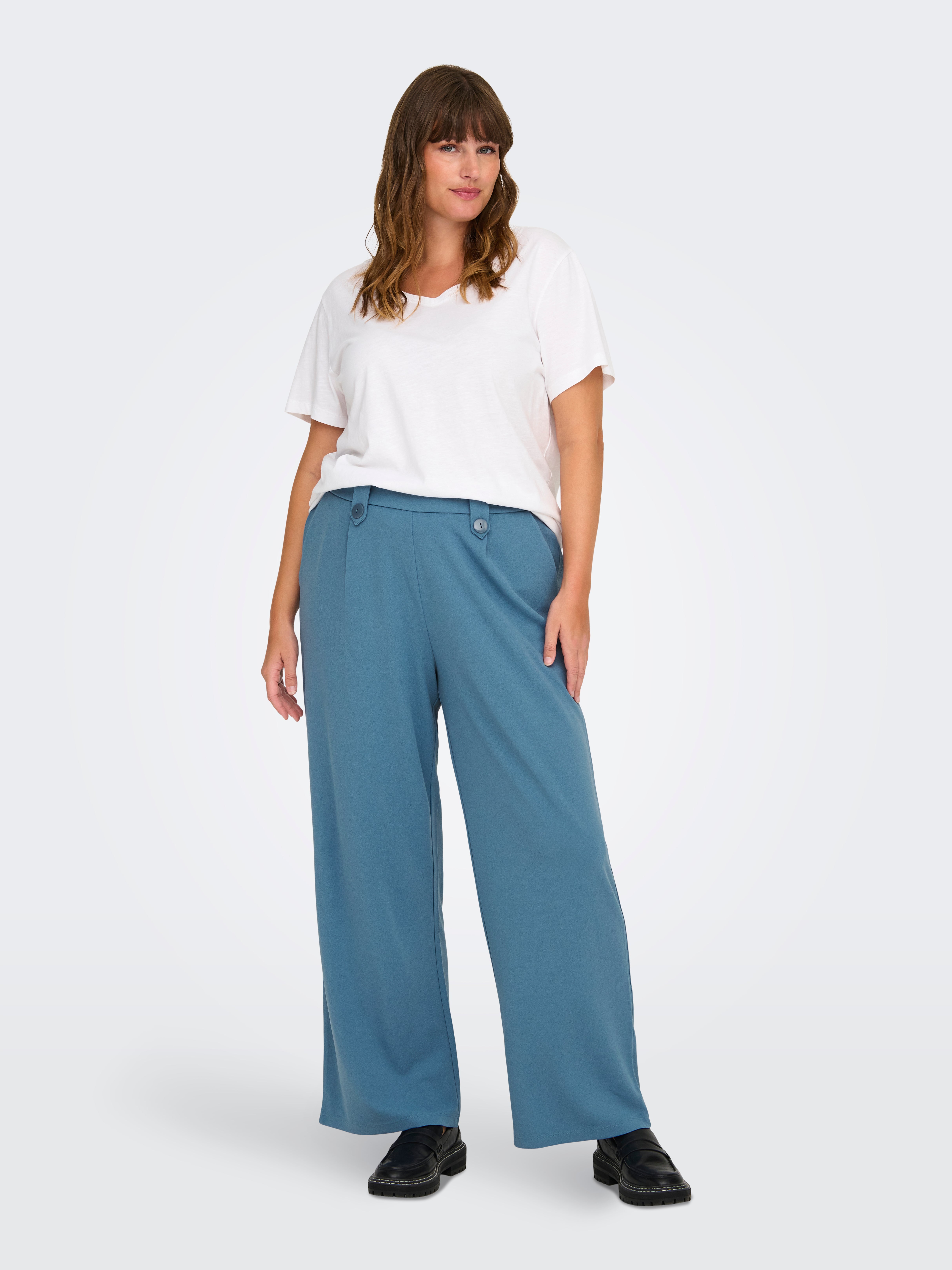 CARSANIA Normal geschnitten Hose mit weitem Beinschnitt Coronet Blue