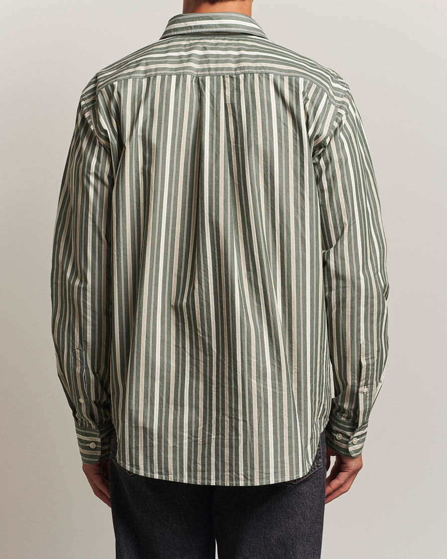 Forét Maple Poplin Shirt Dark Green Stripe