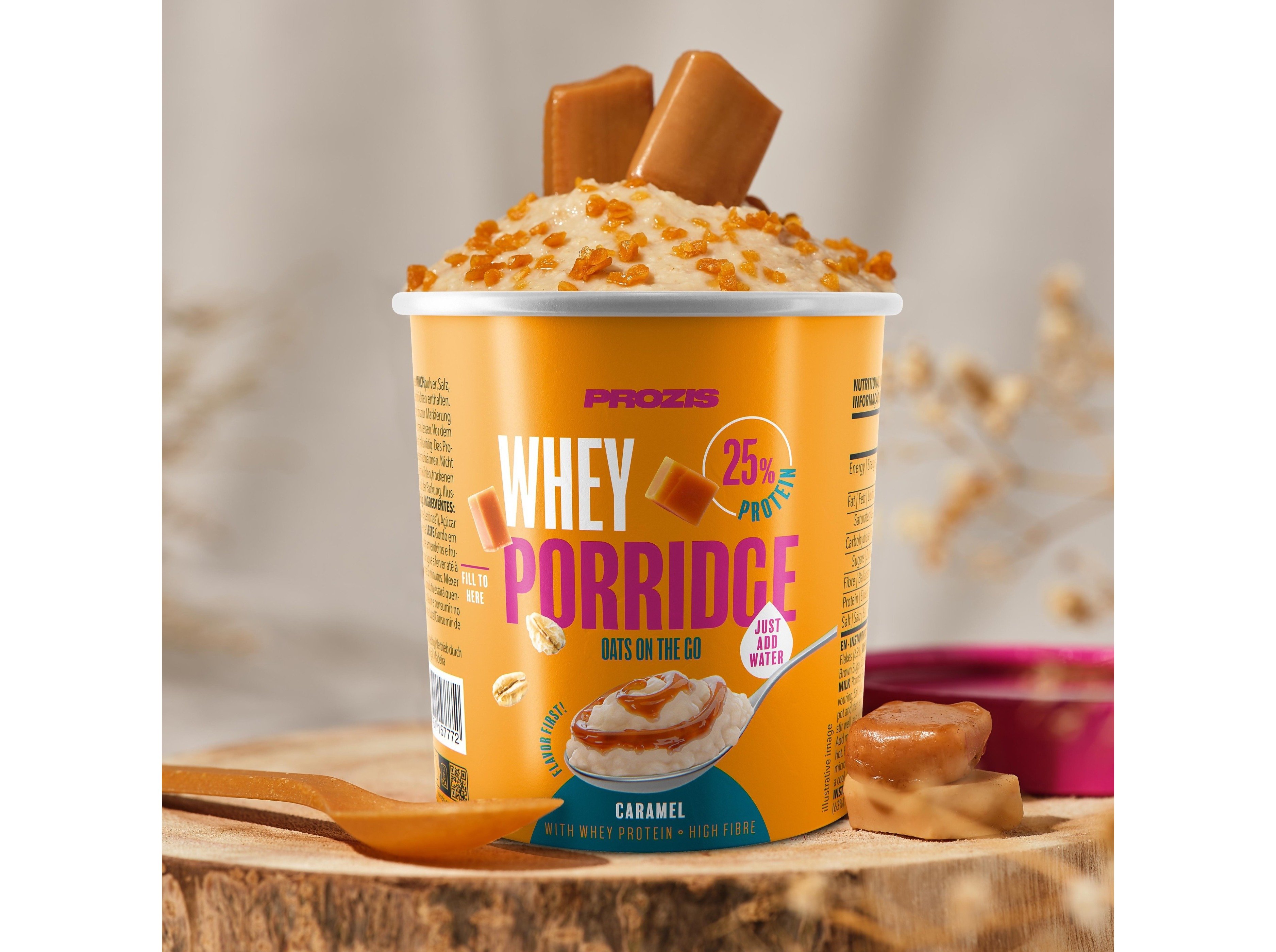 PAPAS DE AVEIA COM WHEY PROZIS CARAMELO 60G