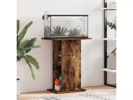 Support d'aquarium chêne fumé 60,5x36x72,5 cm bois d'ingénierie