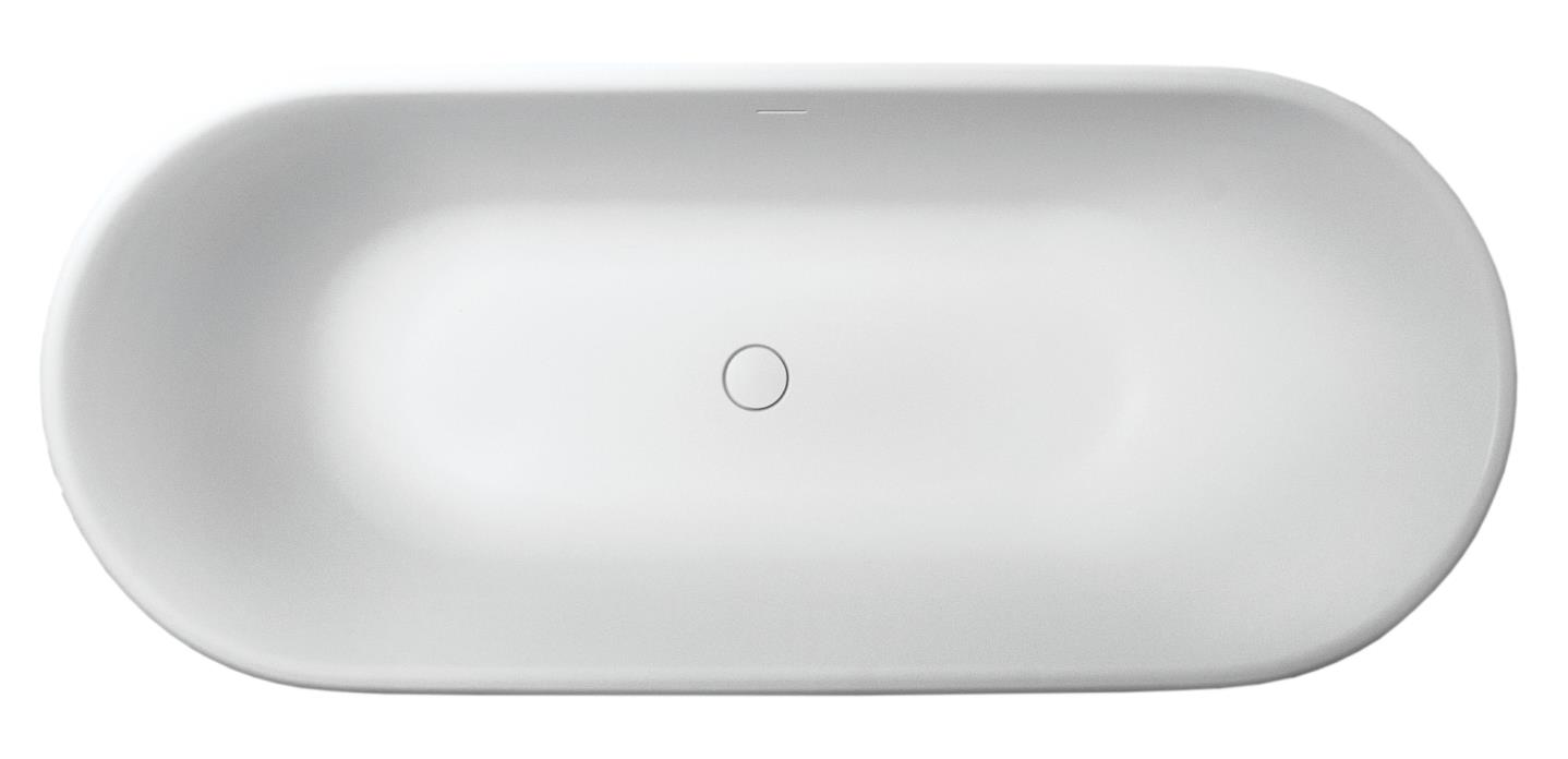 Xenz Humberto vrijstaand bad solid surface 170x70x65cm grijs/wit