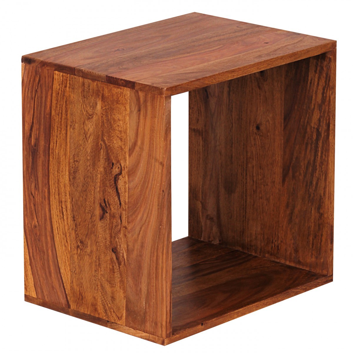 Beistelltisch - braun gebeizt - Sheesham massiv - 43 cm breit