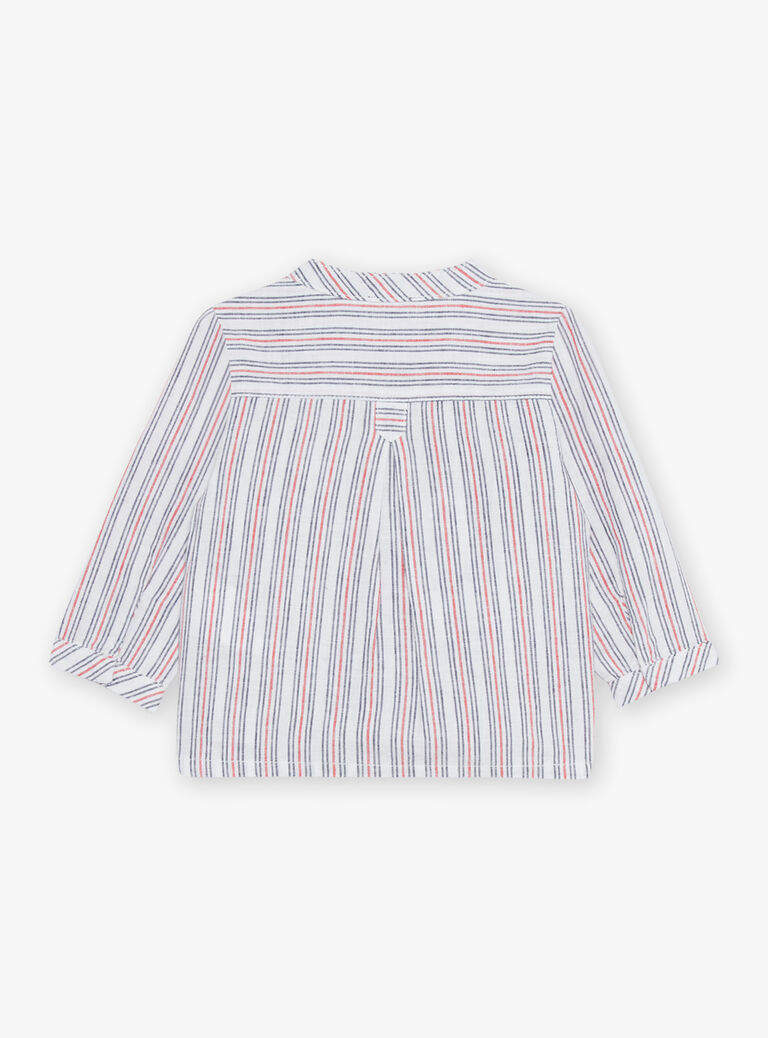 Chemise en lin écru à rayures