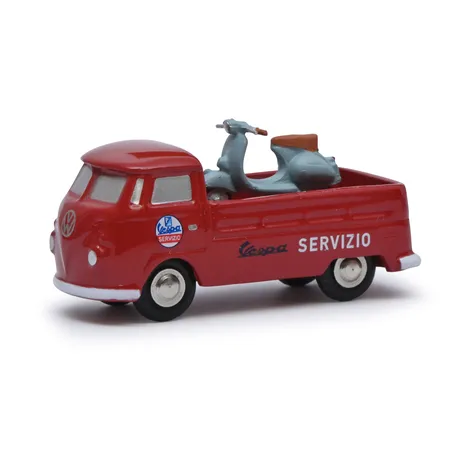 Schuco 450563600 - Pic.VW T1 Prit. VESPA SERV. rot