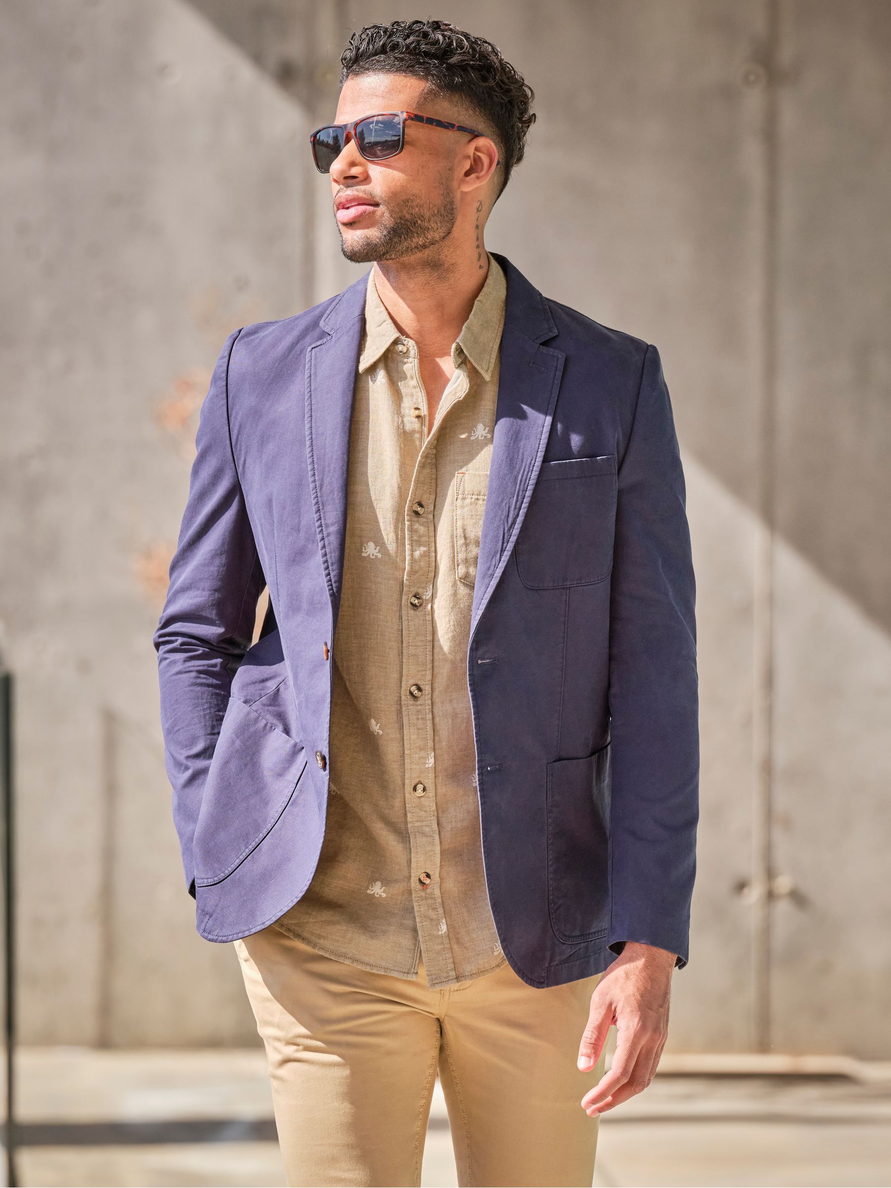 Marineblauw - FatFace 100% Cotton Blazer