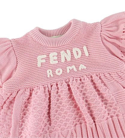 Fendi Kleid - Baumwolle/Wolle - Pink m. Text